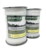 ELECTRIC FENCE TAPE 20MM x 200 Metre Roll White Poly Fencing Horse Paddock 200m