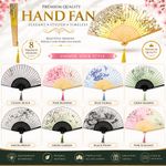 Bamboo Folding Hand Silk  Fan Japanese Floral Wedding Party Dance Summer UK Gift