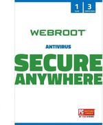 Webroot Secure Anywhere Antivirus 2026, 3 Devices, 1 Year for PC | Mac