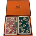 Hermès Luxury Mini Playing Cards Boxed Set Monarch De Poret Dog Pattern New