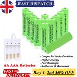 12X AA AAA Rechargeable Solar Light Batteries 600mAh 400mAh 300mAh NiMH 1.2V UK