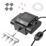 AQQA Aquarium Air Pump,4 Outlets Powerful Outdoor Pond Aerator Fish Tank Oxyg...