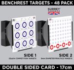 17cm BENCHREST 25m/yd SHOOTING TARGETS AIR RIFLE PISTOL BB PCP 2 SIDE CARD 48 PK