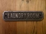solid cast iron laundry room sign wash cleaning utility room door sign plaque 4L