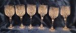 Vintage Bohemia Crystal Wine Glasses Set of 6
