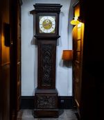 8 Day Longcase Clock, Carved Oak Case.