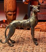 Rare Vintage Brass Effect Greyhound Dog Statue Long Legged Metal Figure