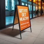 A1 Black A-Board Pavement Sign Double Sided Outdoor Poster Display A-Frame