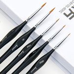 5-Pcs Kolinsky Sable Detail Brushes with Ergonomic Triangular Handle