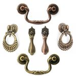 Traditional Pull Handle Swan Drop Cabinet Drawer Door Antique Brass / Copper