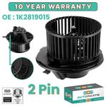 HEATER BLOWER MOTOR FAN FOR AUDI VW SEAT SKODA 1K2819015 1K2819015C 2-PIN RHD