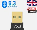 USB Bluetooth Dongle 5.3 Adapter PC Laptop Wireless Speakers For Windows 10 11