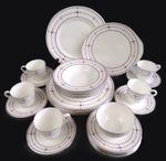 Royal Doulton Dinner Service Set INFINITY for 6. Plates Bowls White Bone China
