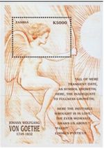Zambia #MiBl56 MNH S/S 1999 Goethe Angel Pysticus Faust [795]