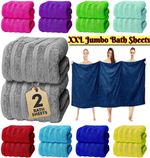 2x Big Super Jumbo Bath Sheets 100 X 200 cm Egyptian Cotton Soft XXL Bath Towels
