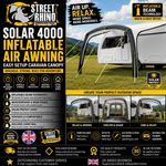 Solar 4000 Inflatable Air Awning Easy Setup UK Ideal For Swift Conqueror