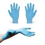 100 BLUE DISPOSABLE NITRILE GLOVES POWDER FREE LATEX FREE MEDICAL STRONG 1000