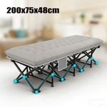2M Single Folding Sleeping Cot Guest Bed Outdoor Portable Camping Cots w/ Mat
