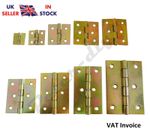 Yellow Galvanised Butt Hinges Door Cabinet Cupboard 9 Sizes From 20 to 80mm