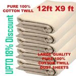 Cotton Twill Dust Sheets Various Sizes DIY Builder Decorating Cover 9ft X 12ft
