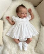 Premature Baby Girl Dress Frilly Lace Prem Early Tiny Small Preemie White