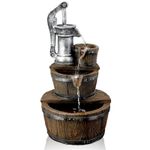 Water Feature Outdoor Indoor LED Fountain Waterfall Garden Decor (Pump Barrel)