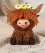 Beginners Adorable Highland Cow Needle Felt Kit with QR Code Instruction Video