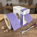 70mm x 12m Latex Paper Sanding Roll 80# 100# 120# Grit, Hook & Loop Back