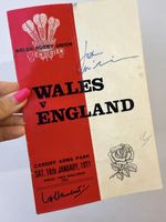Wales V England Signed Rugby Programme - 1971 - JPR Williams - Collectors Piece 