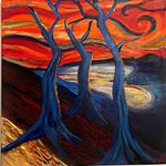 Abstract Landscape Painting on Canvas Where the trees dream Nature Scene