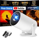 [Built-In Apps & Auto Keystone] AKIYO O2 Projector 2026 Upgraded 18000 Lumen wit