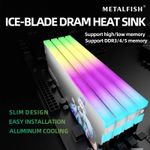 METALFISH DRAM Heatsink 5V-3PIN ARGB DDR3 DDR4 DDR5 Aluminum Cooler for PC