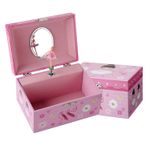 TAOPU Girls Musical Jewelry Box with Spinning White Dress Ballerina 