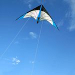 48 Inch Blue Dual Line Stunt Kite with Handles & Flying Lines Outdoor Toy