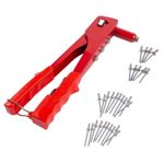 Rivet Gun Pop & 30 Rivets In 4 Sizes Hand Riveting Riveter Gun With Nozzles DIY