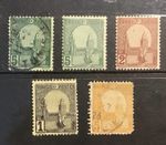 Tunis Mosque of Kairouan 1906-1918 Five Values 2 Used 3 Mint Stamps Gen3