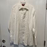 Nordstrom Classic Mens White Tuxedo Shirt 16-33 Pleated Bib French Cuff Cotton