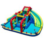 COSTWAY Inflatable Double Water Slide Park Giant Bouncy Castle(Blower Excluded)