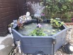 Raised Garden Pond Low Level Water Feature Grey 80cm Ready To Use Gardening Gift