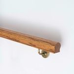 Handrail | Curved Oak With Antique Brass Round Brackets