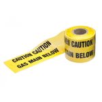 Underground Warning Tape Gas Main 150mm x 365m Yellow PE Film Marking Tape