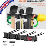 2x Garage Garden Tool Holder Storage Rack Shed Wall Mounted Organiser Long Hooks