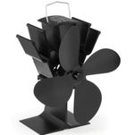 4 Blade Heat Powered Hot Air Circulation Stove Fan Grade A Used 