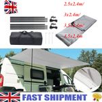 2.5-4.5mx2.4m Campervan Awning Canopy Sun Shade Shelter with Poles Van