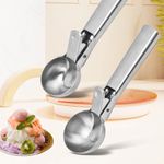 1pc Stainless Steel Dual Purpose Ice Cream Scoop Fruit Spoon Kitchen Supplies