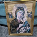 Vintage Our Lady of Everlasting Help 19thC. Religious Print. 35cms x 45cms