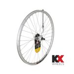 KX MTB 26 Inch Rear Wheel Double Wall Disc Brake Freewheel / Screw On In Silver