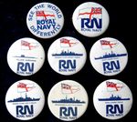 THE ROYAL NAVY SET OF 8 VINTAGE 1970-80s era recruitment ships 38mm pin BADGES