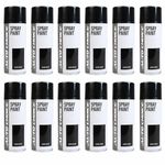 12 x AEROSOL GLOSS BLACK SPRAY PAINT AUTOCHOICE CAR MULTI-PURPOSE 400ML