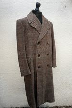 Rare Men's CC41 1940's WW2 Heavy Wool Tweed Overcoat-48" Chest